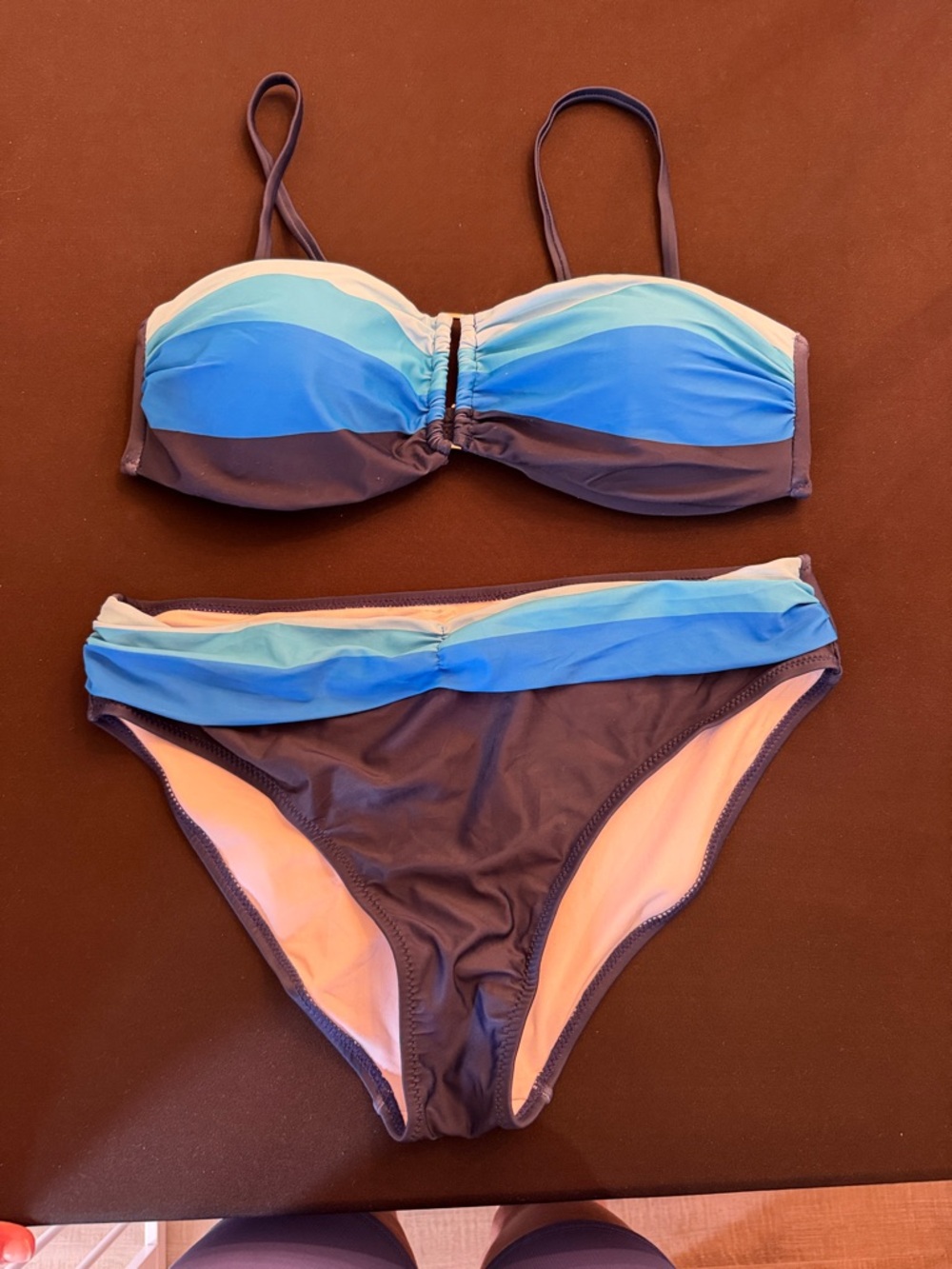 Women’s Blue Gradient Bandeau Bikini Set